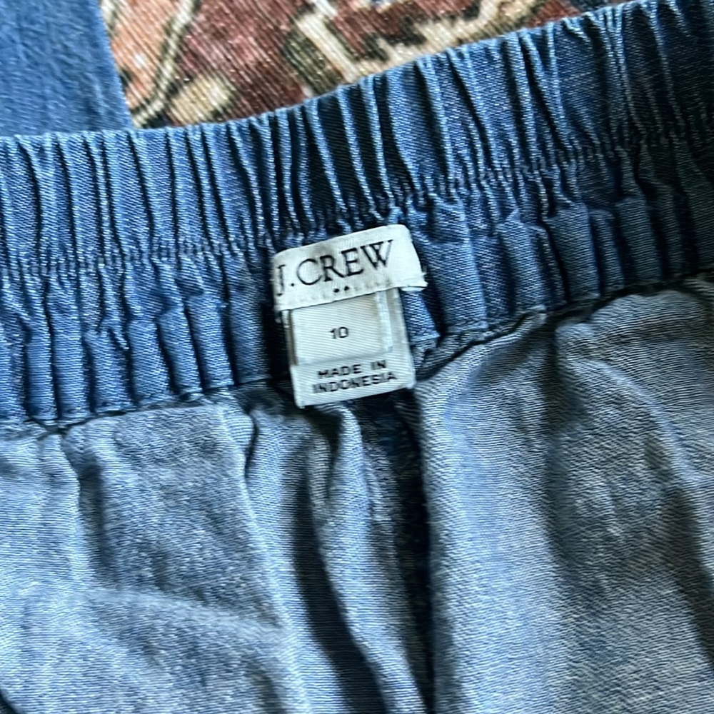 J. Crew Factory Chambray Tie Waist Pants - Picture 2 of 5